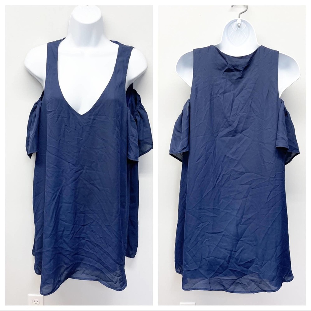 Show Me Your Mumu Birdie Ruffle Dress Blue Size S